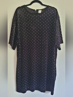 H&M Black Velvet T-Shirt Dress